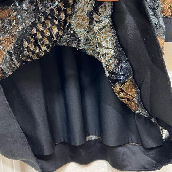 Hale Bob Dress Retro 70’s Bell Sleeve Lace Earth Tone  Tunic Mini Size XS - Picture 9 of 15